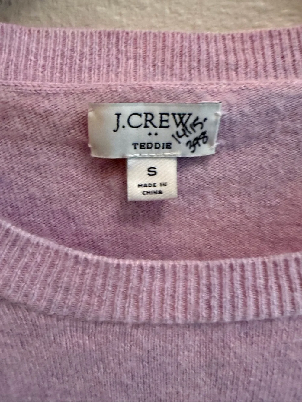 J. Crew Teddie Sweater Long Sleeve Round Neck Cotton Wool Sweater Pink Small